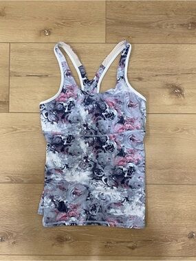 lululemon athletica Floral Racerback Tank - Gray, Pink, Black